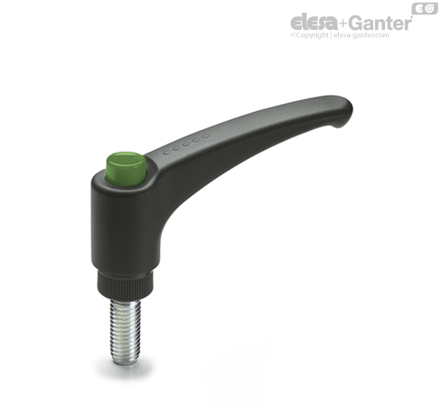 ERX-p Adjustable handles Zinc-plated steel threaded stud